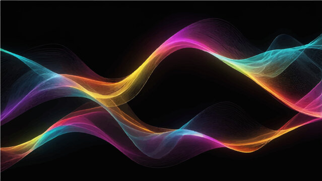 A vibrant and dynamic image, featuring colorful, flowing lines that dance across a dark canvas, evoking feelings of energy and abstract beauty.