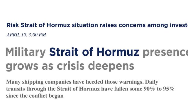 Strait of Hormuz in Global News Headlines Loop. Loopable animation showcasing Strait of Hormuz featured in global news headlines across international media. 4K Video Animation.
