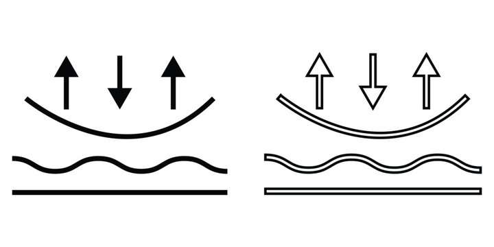 Elasticity icons. editable stroke icon collection eps 10.