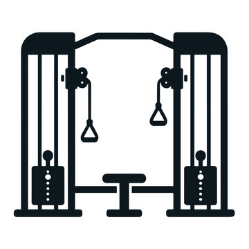 vector illustration of a gym cable crossover