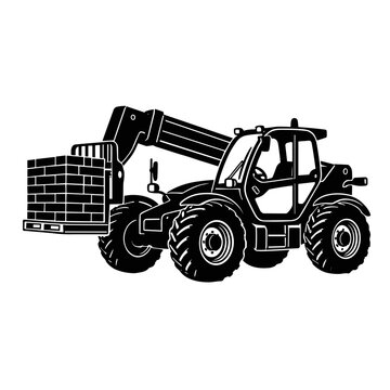 icon telescopic handler  vector illustration