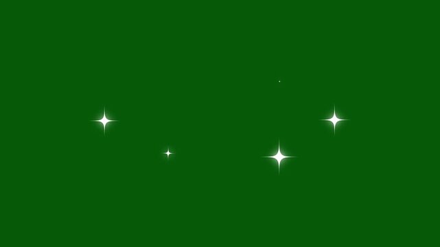 Glitter sparkle twinkling star animation blinking light effect transparent background white cartoon stars flat vector doodle glowing light trails 2D shining twinkle loop 4K video
