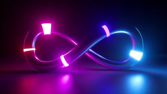 3D Infinite Neon Light Motion Loop with CapCut Logo