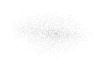 Obraz premium Black dust particles splash, grainy noise texture isolated on white background