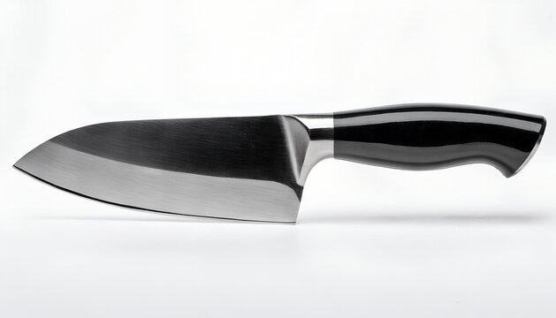 Butcher Knife Isolated on White Background Professional Kitchen Tool