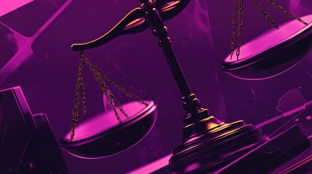 Symbol of Justice: Intricate Scales of Law and Balance in Dramatic Lighting