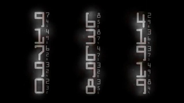Digital Red Glitch Number Counter and Random Data Encryption Interface Animation