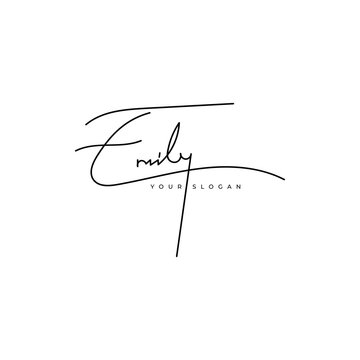 Emily name signature logo vector design