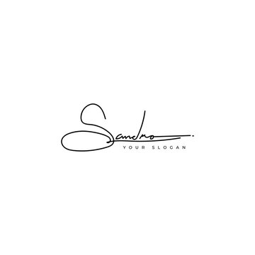 Sandra name signature logo vector design