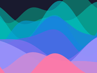Fototapeta premium Colorful Abstract Landscape Digital Vector Art