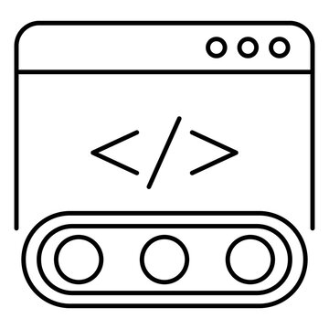 Web Development Icon - Coding and Website Development Concept for Software Engineering and Frontend Programming Symbol