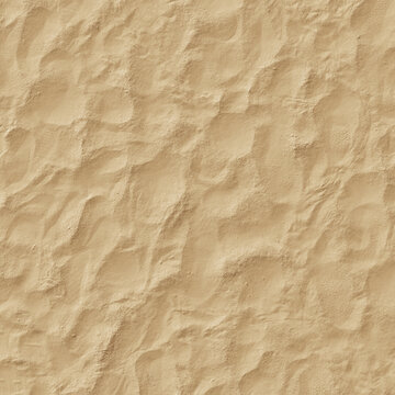 Seamless Sand Texture Background with Rippled Desert Pattern and Light Beige Plaster Wall Surface for Architectural Design