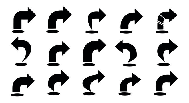 Collection of black semicolon symbols on white background