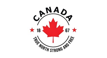Fototapeta premium Canada true north strong and free emblem