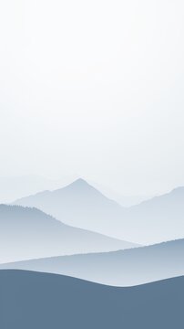  Monta&ntilde;as estilizadas en capas con degradados suaves y tonos fr&iacute;os minimalistas.

