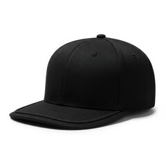 Fototapeta premium Stylish black mesh and snakeskin pattern baseball cap with flat brim