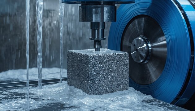 Ingot squaring machine &ndash; Diamond grinding wheels squaring cylindrical CZ ingot to square cross-section, CZ ingot, diamond wheels grinding cylindrical ingot into square shape, High-precision machine