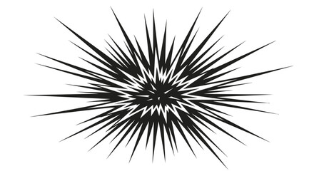 Obraz premium Abstract black and white starburst explosion effect, representing burst, impact, or energy, isolated white background.