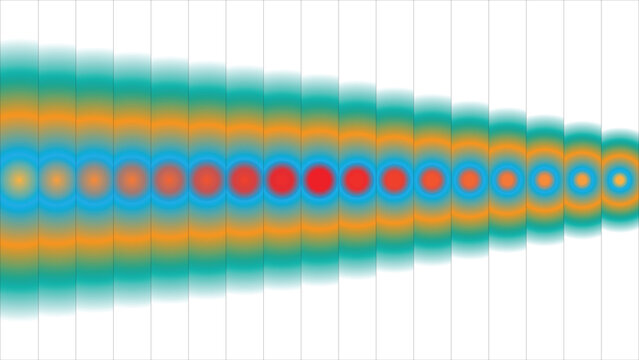 Abstract colored dot wave pattern with signal modulation
