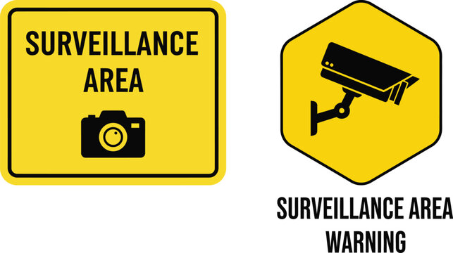 Surveillance area warning signs for public and private security