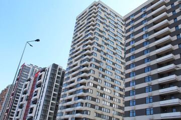 Obraz premium evening view of modern buildings in the city of Kyiv, Ukraine