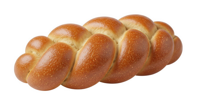 Braided golden loaf of bread isolated on transparent background