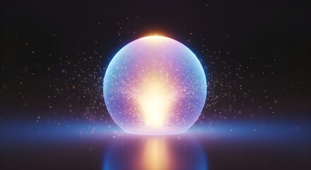 Fototapeta premium Glowing oval orb with radiant light