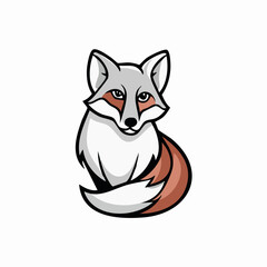 Obraz premium White Fox Cartoon Character Illustration.