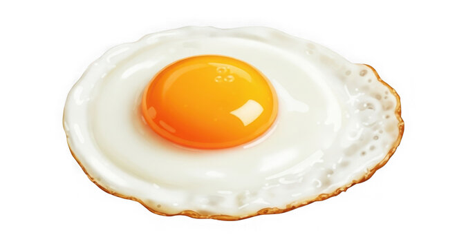Perfectly cooked sunny side up egg isolated on transparent background
