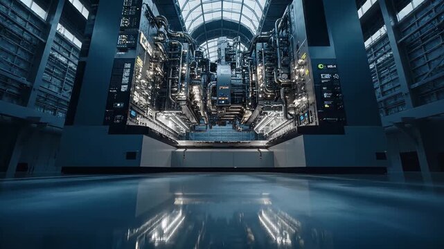 Futuristic Industrial Research Laboratory with Advanced Quantum Computing Machinery