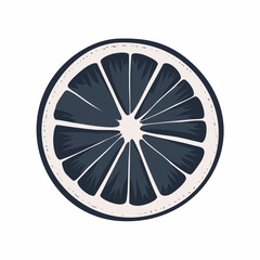 Obraz premium Black and white lemon slice illustration.