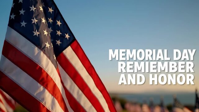 Memorial day remember and honor american flag concept