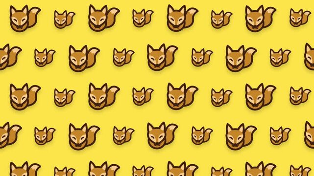 かわいいきつね親子のループアニメーション背景