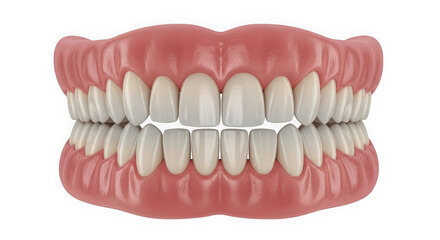 Obraz premium Human dentures full set isolated on transparent background