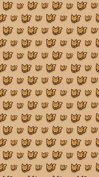 かわいいキツネ親子のシームレスループアニメーション背景