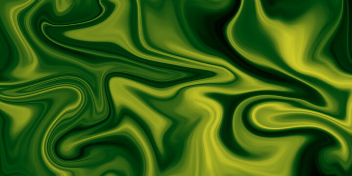 Green liquid background, fluid texture pattern.
