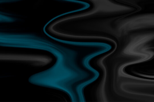 Liquid black background with blue fluid.