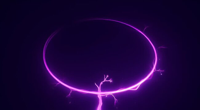 Dramatic purple light ring over a tree like branching form with glowing aura