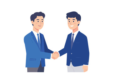 Fototapeta premium Two businessmen shaking hands after successful deal vector illustration