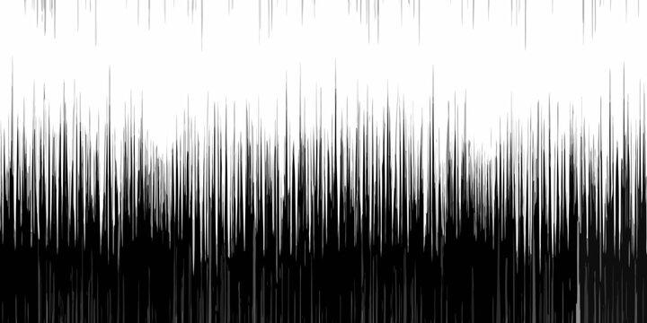 Abstract black and white lines create a textured rhythmic pattern