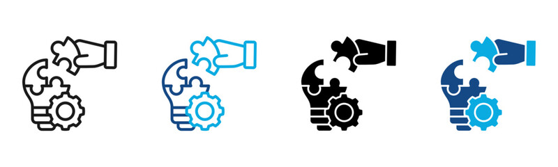 Fototapeta premium Process Improvement icon Multi Style Vector Illustration