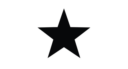 Obraz premium A simple black star shape stands out against a white background silhouette