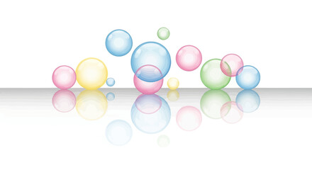 Colorful Bubbles Floating in Air. © Berry