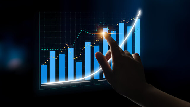 A modern digital data visualization displaying interactive graphs and metrics, showcasing trends, performance, and financial insights through a user-friendly interface. Impute
