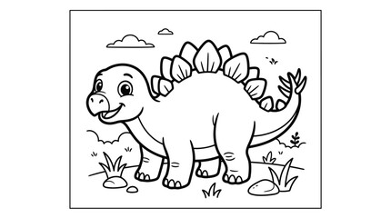 Stegosaurus dinosaur with spiky back. © Payu
