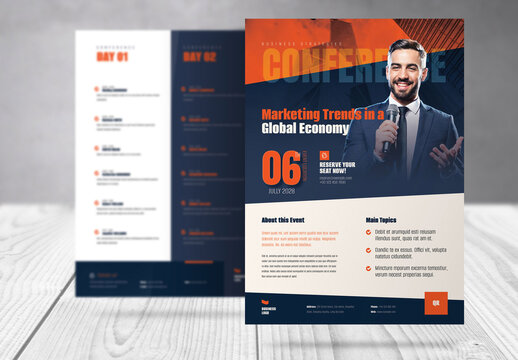 Business Conference Agenda and Program Flyer