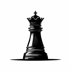 Fototapeta premium Black Chess King Piece Isolated Illustration.
