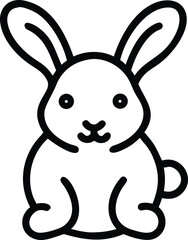 Fototapeta premium Cute Bunny Rabbit Pet Animal Line Art Icon