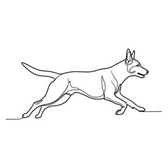 Fototapeta premium Running dog silhouette illustration graphic for design and commercial projects