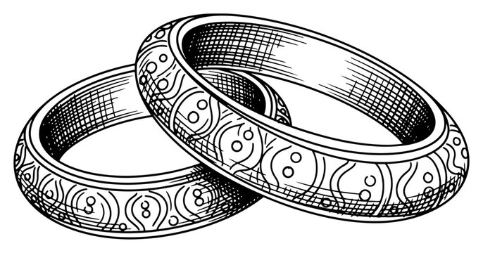 Hand drawn decorative Indian bangles pair vector illustration